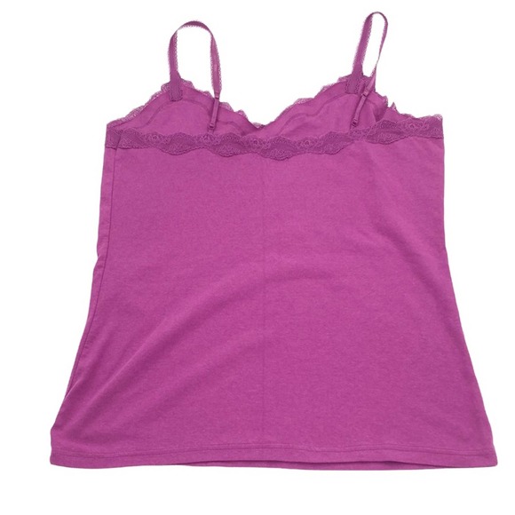 Old Navy Women's Purple Lace Trim Tank Top Size XL Cotton Blend - Picture 2 of 7